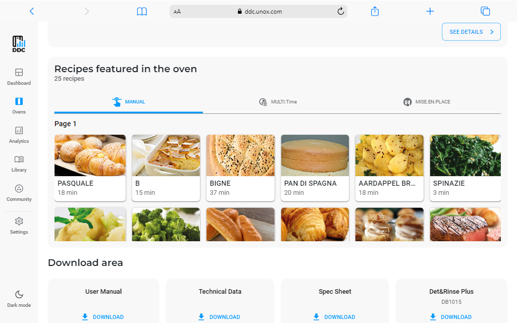 Recipes in the oven