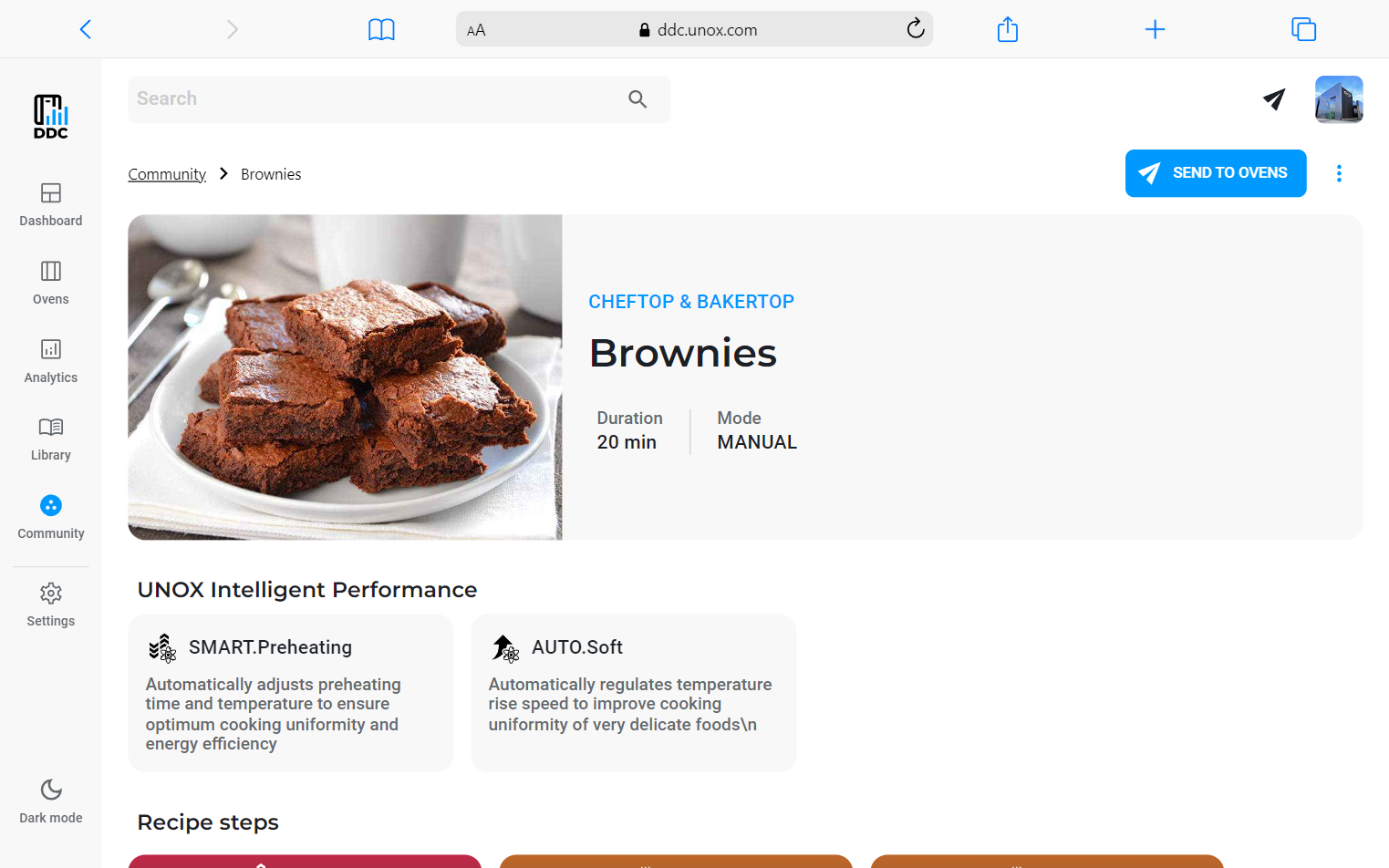 Community recipe page