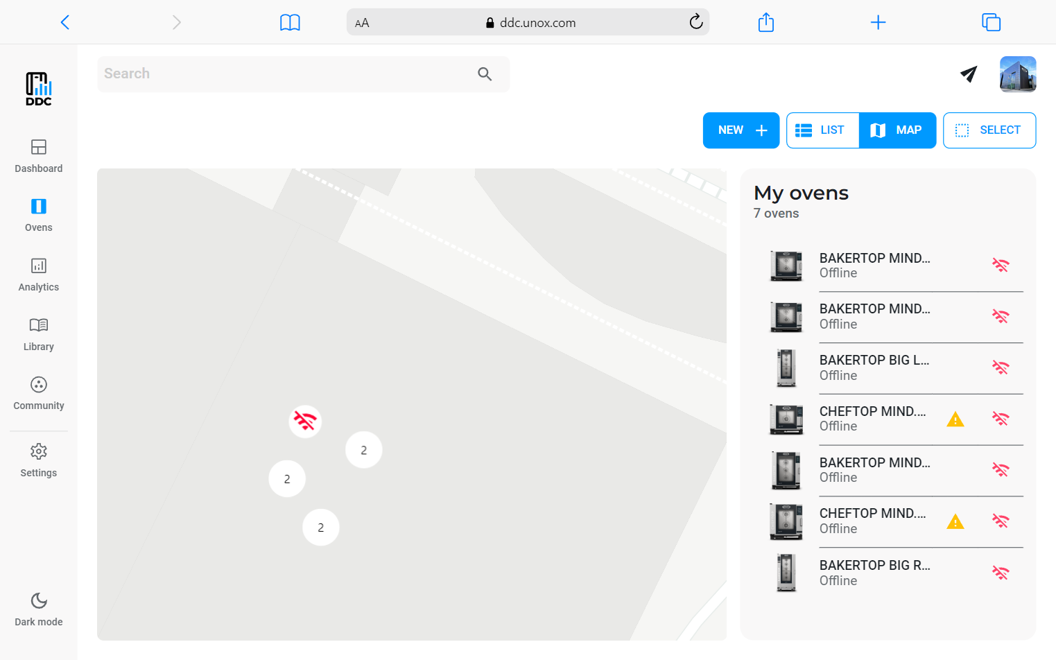Visualização do mapa